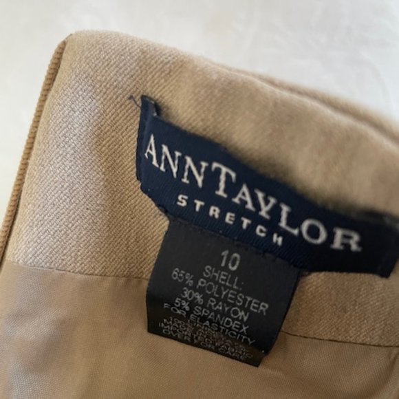 MODERN CLASSIC Ann Taylor 2-Piece Taupe Suit S 10 - Picture 6 of 6